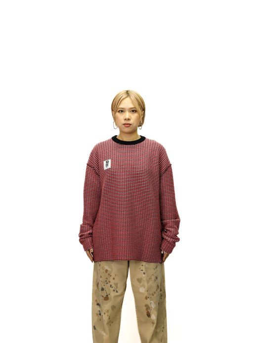 TENBOX CHAMELEON SWEATER / Red/black/white