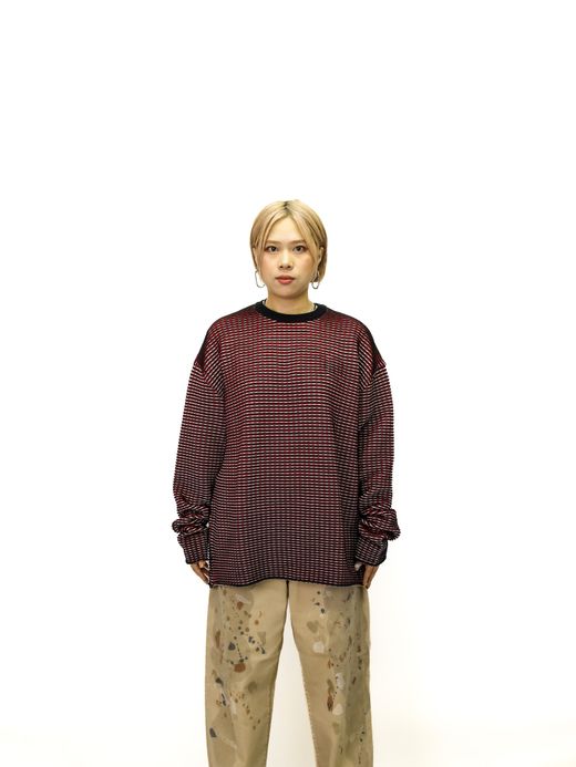 TENBOX CHAMELEON SWEATER / Red/black/white