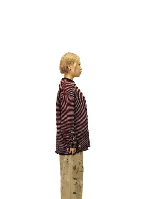 TENBOX CHAMELEON SWEATER / Red/black/white
