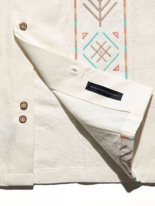 ROARK REVIVAL LA BODA GONZO S/S WOVEN / Bone