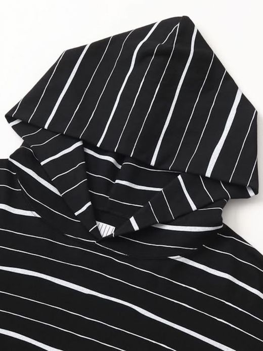 S.F.C HOODIE MIX SIDE STRIPES LS TEE / Black-white