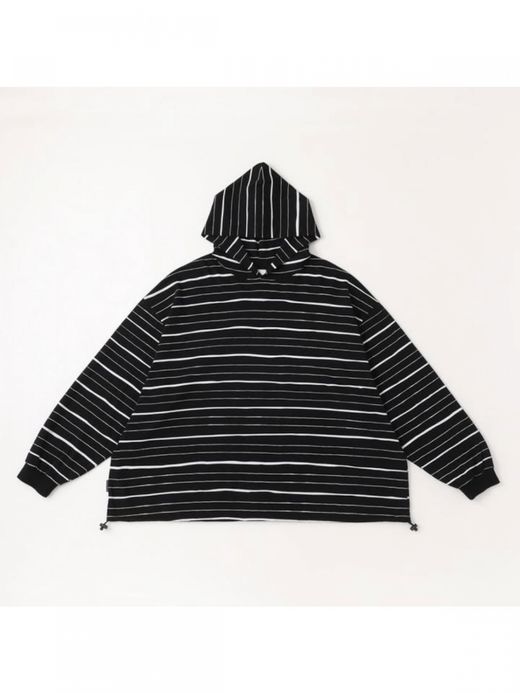 S.F.C HOODIE MIX SIDE STRIPES LS TEE / Black-white