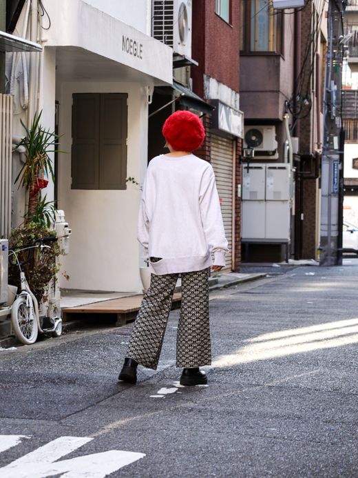 AMBERGLEAM JACQUARD KNIT BAGGY PANTS / 2colors