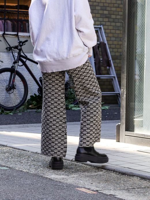 AMBERGLEAM JACQUARD KNIT BAGGY PANTS / 2colors