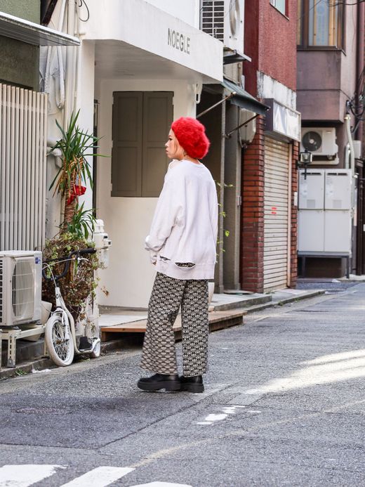 AMBERGLEAM JACQUARD KNIT BAGGY PANTS / 2colors