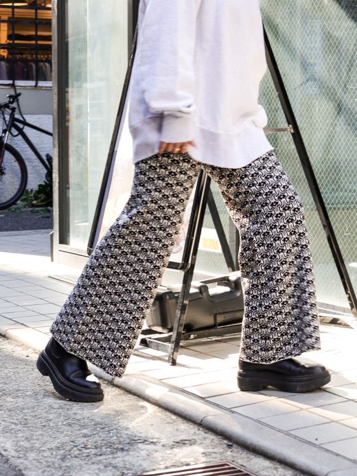 AMBERGLEAM JACQUARD KNIT BAGGY PANTS / 2colors