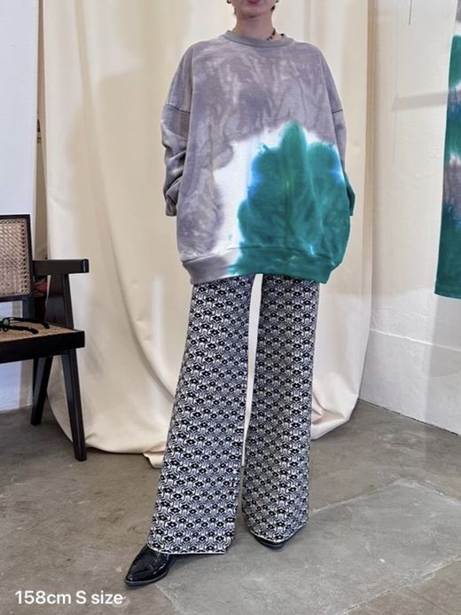 AMBERGLEAM JACQUARD KNIT BAGGY PANTS / 2colors