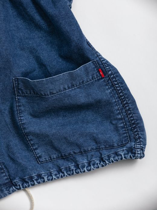 ANACHRONORM ROLL UP SLEEVES CHINA COVERALL SHIRTS / Indigo(bleach wash)