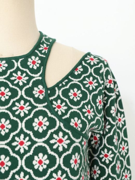 AMBERGLEAM ART KNIT DRESS / 4colors
