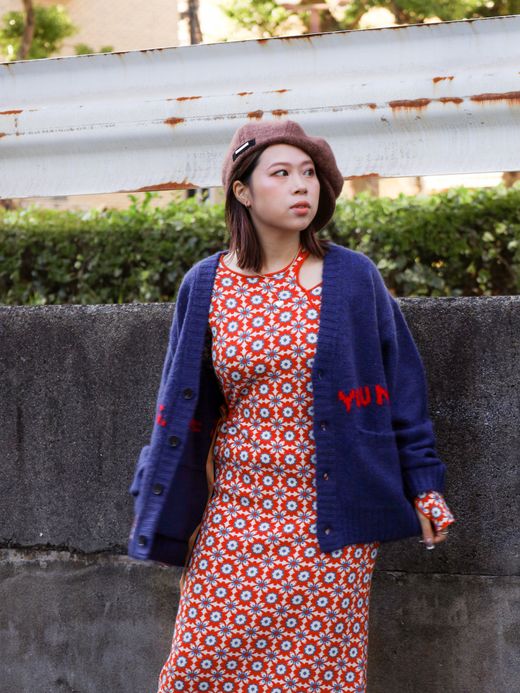 AMBERGLEAM ART KNIT DRESS / 4colors