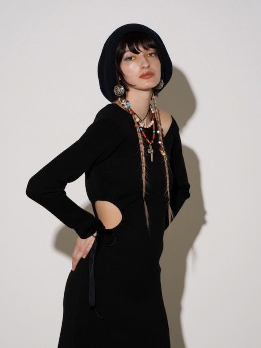 AMBERGLEAM ART KNIT DRESS / 4colors