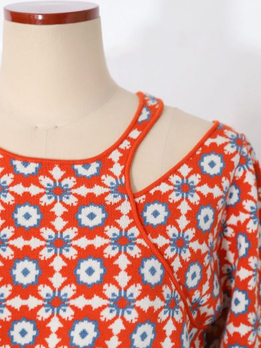 AMBERGLEAM ART KNIT DRESS / 4colors