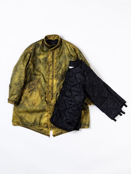 ANACHRONORM DIRTPAINT NYLON MODS COAT / Yellow