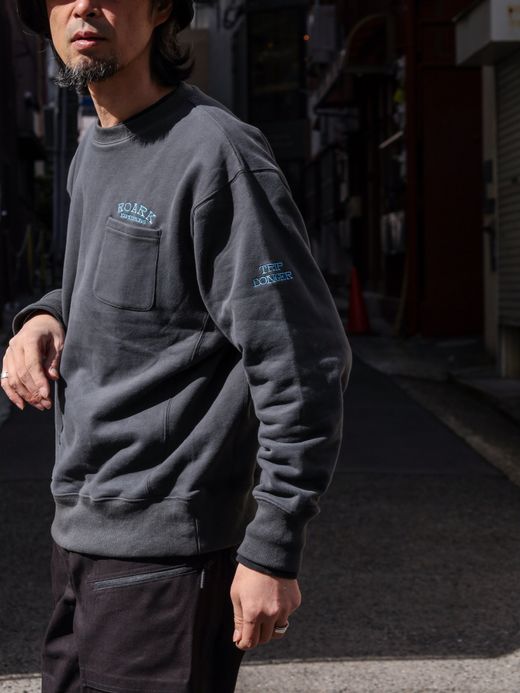 ROARK REVIVAL "EXPEDITIONS" POCKET CREW SWEAT / Charcoal