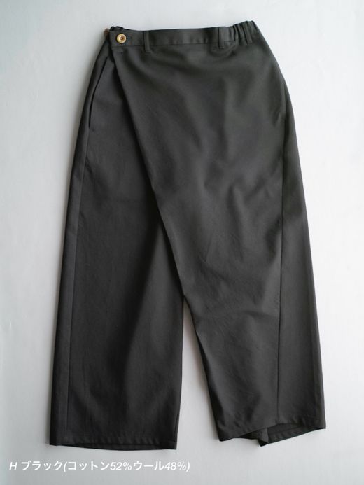 AMBERGLEAM VINTAGE WRAP PANTS / Black