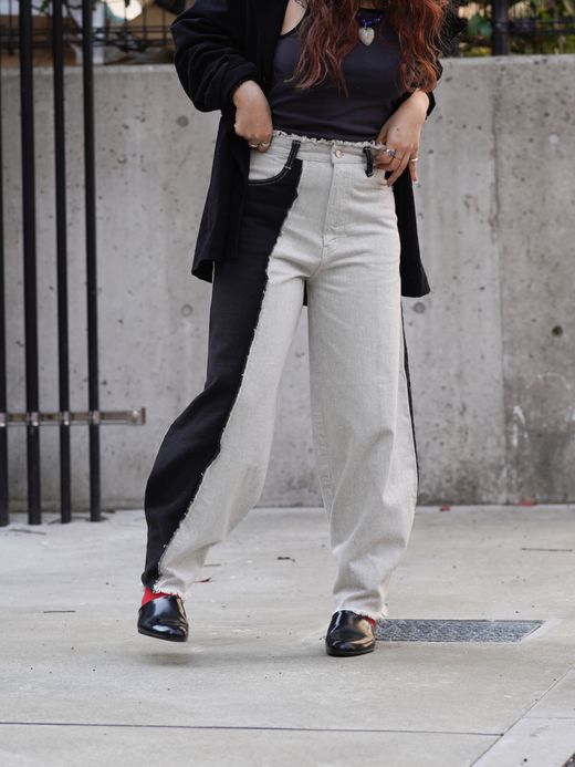AMBERGLEAM 2WAY BAGGY DENIM PANTS / 2colors