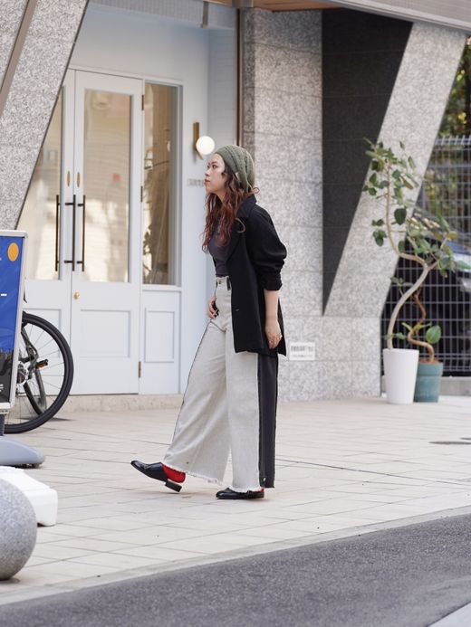 AMBERGLEAM 2WAY BAGGY DENIM PANTS / 2colors