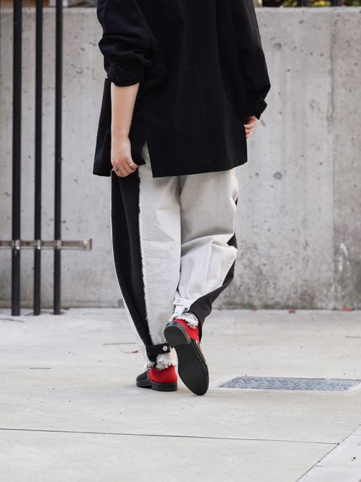 AMBERGLEAM 2WAY BAGGY DENIM PANTS / 2colors