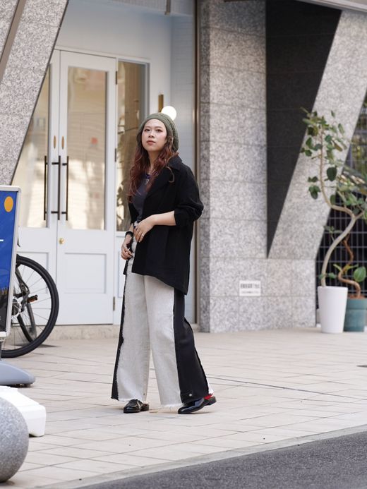 AMBERGLEAM 2WAY BAGGY DENIM PANTS / 2colors