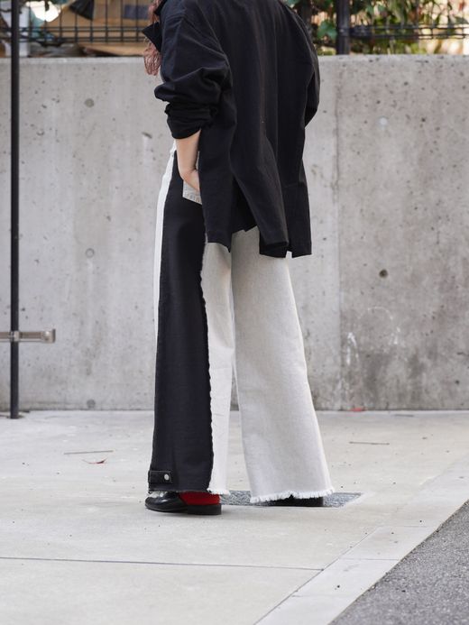 AMBERGLEAM 2WAY BAGGY DENIM PANTS / 2colors