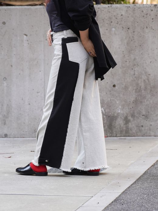 AMBERGLEAM 2WAY BAGGY DENIM PANTS / 2colors