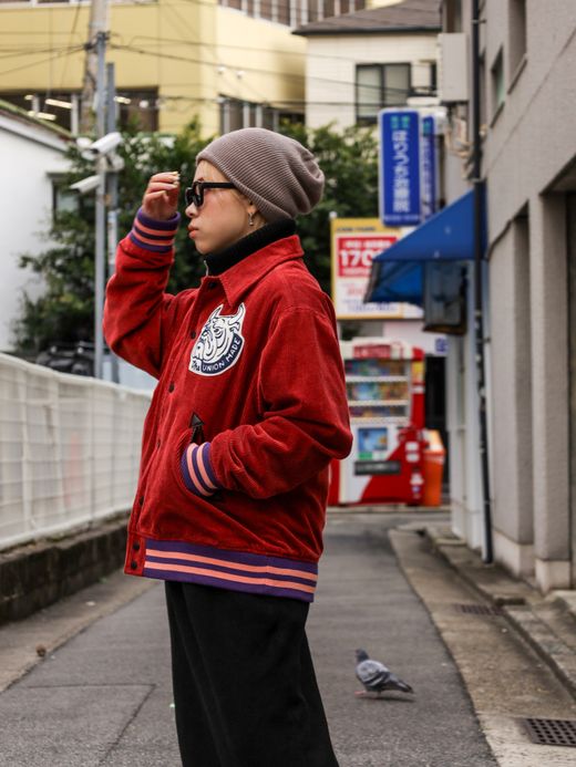 THE UNION BLUEDOG VARSITY JACKET / Red