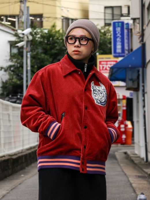 THE UNION BLUEDOG VARSITY JACKET / Red