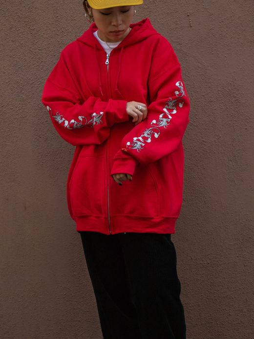 TENBOX SCORPION ZIP HOODIE / Red