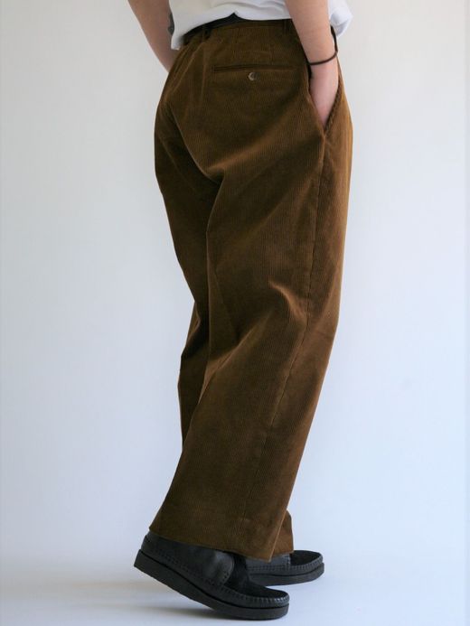 ANACHRONORM AN128 / CORDUROY TUCK WIDE TOROUSERS / Brown