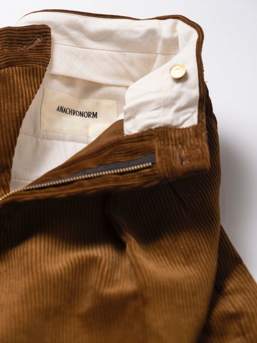 ANACHRONORM AN128 / CORDUROY TUCK WIDE TOROUSERS / Brown