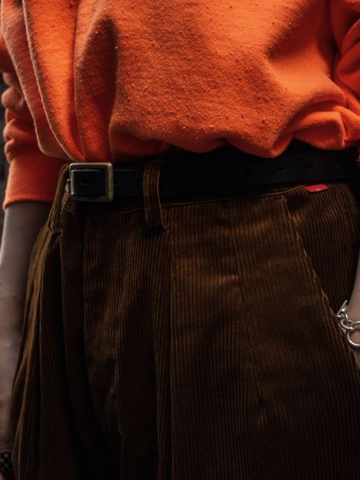 ANACHRONORM AN128 / CORDUROY TUCK WIDE TOROUSERS / Brown