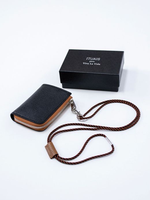 ITUAIS MONTADO NECK MINI WALLET / Black/brown