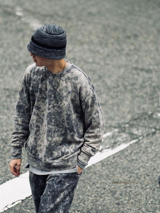 VOO VOO-SPG-094 / SMOKY BLEACHED CREW / Black