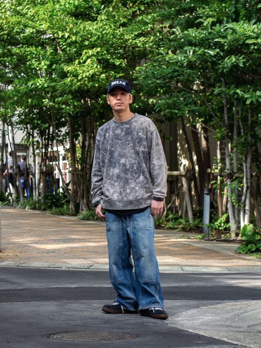 VOO VOO-SPG-094 / SMOKY BLEACHED CREW / Black