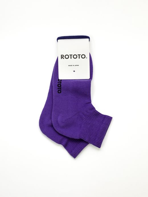 ROTOTO R1384 / FINE ANKLE SOCKS "ORGANIC COTTON" / Purple