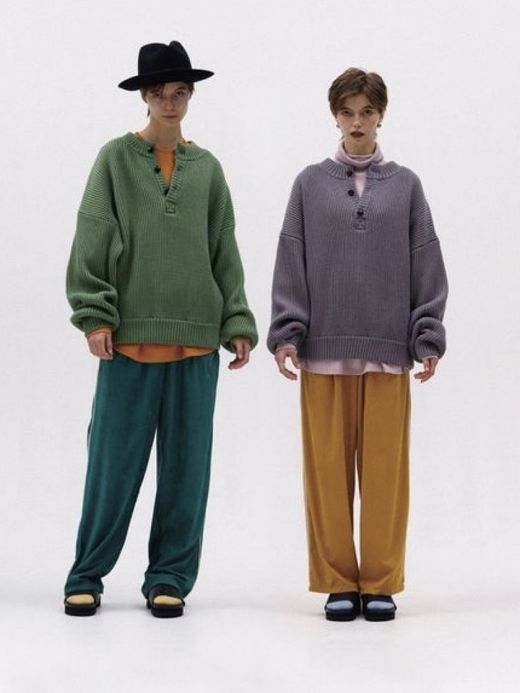 AMBERGLEAM WARM HENRY SWEATER / Lavender mist
