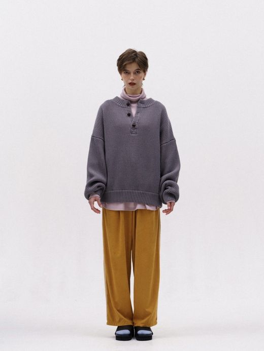 AMBERGLEAM WARM HENRY SWEATER / Lavender mist