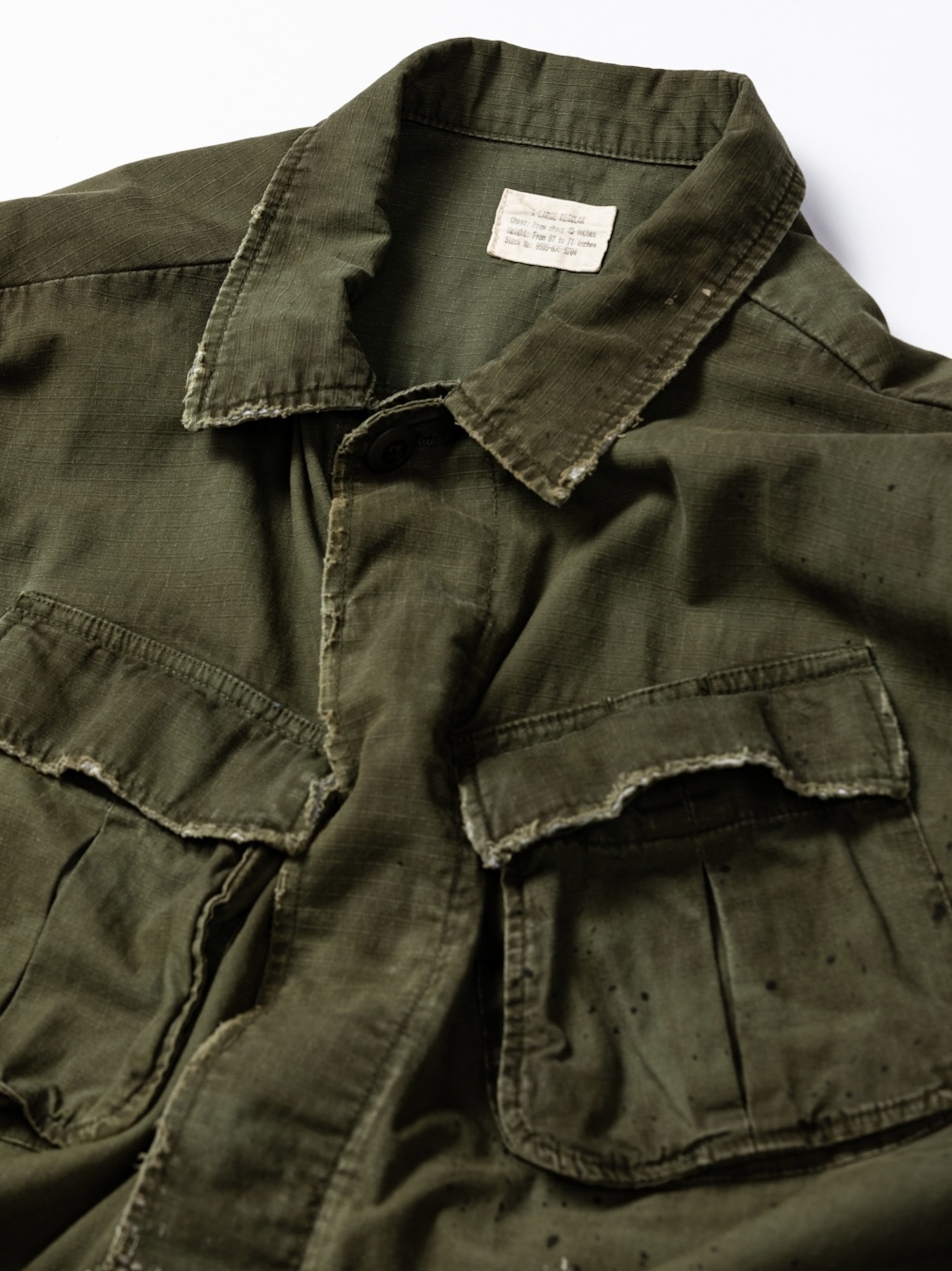 ANACHRONORM DIRT PAINT FATIGUE JACKET / Olive | FLATBUSH