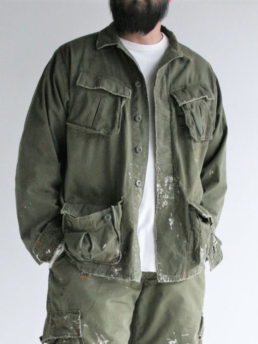 ANACHRONORM DIRT PAINT FATIGUE JACKET / Olive