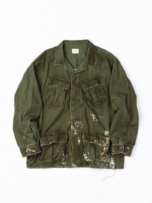 ANACHRONORM DIRT PAINT FATIGUE JACKET / Olive