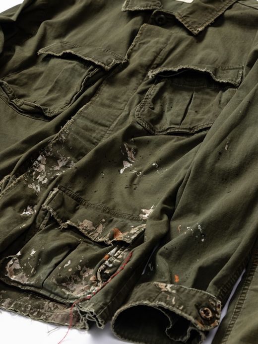 ANACHRONORM DIRT PAINT FATIGUE JACKET / Olive