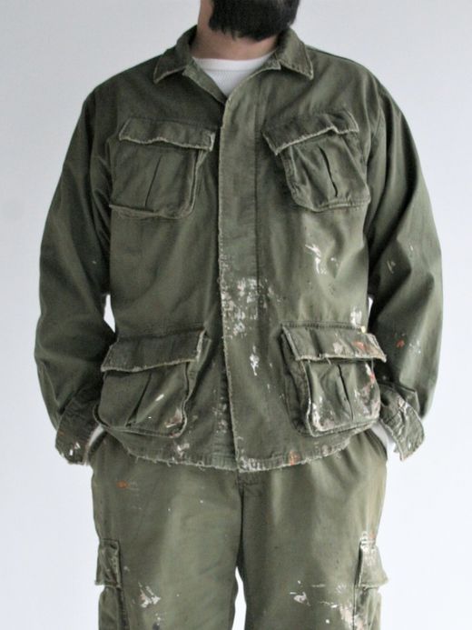 ANACHRONORM DIRT PAINT FATIGUE JACKET / Olive