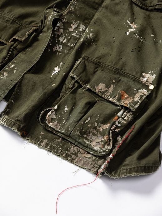 ANACHRONORM DIRT PAINT FATIGUE JACKET / Olive