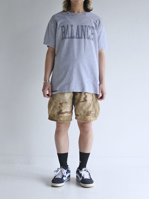 ANACHRONORM BALANCE PRINT DAMAGE S/S T-S / Gray