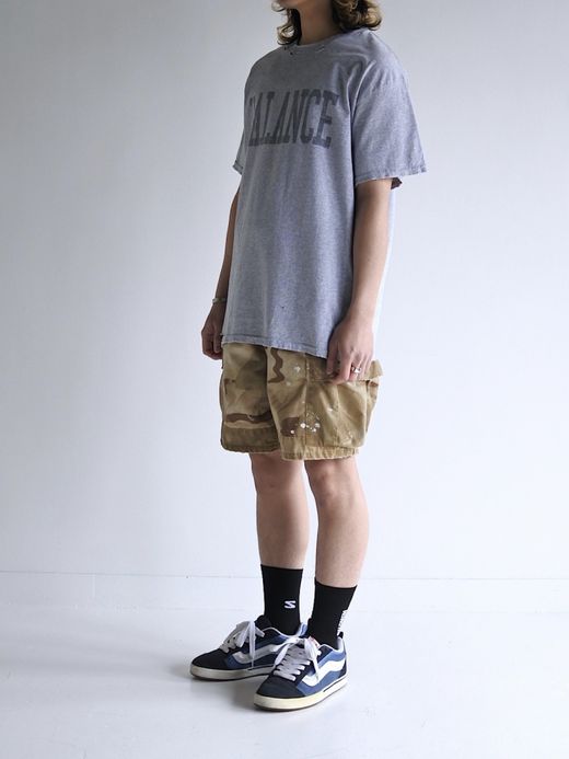 ANACHRONORM BALANCE PRINT DAMAGE S/S T-S / Gray