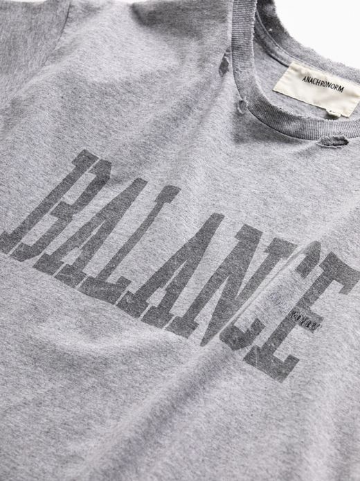 ANACHRONORM BALANCE PRINT DAMAGE S/S T-S / Gray