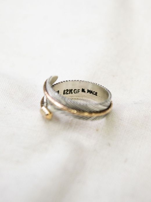 Indian Jewelry HARVEY MACE SILVER FEATHER RING / Type α