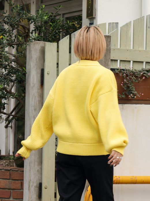 AMBERGLEAM WARM HENRY SWEATER / Neon yellow