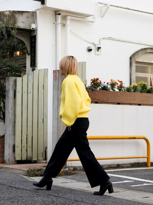 AMBERGLEAM WARM HENRY SWEATER / Neon yellow