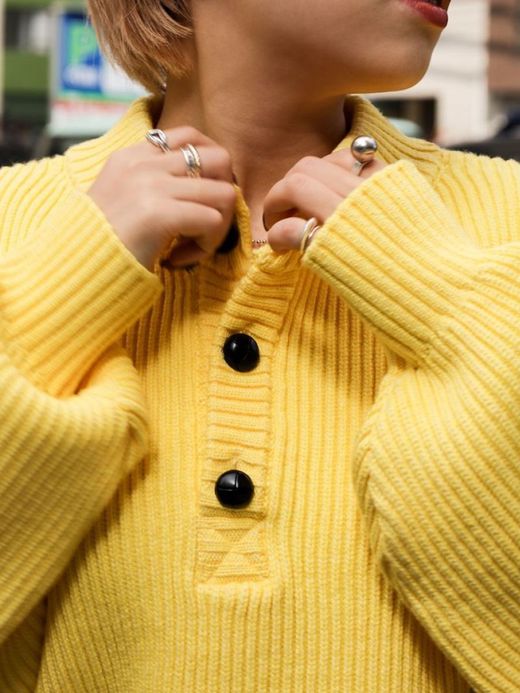 AMBERGLEAM WARM HENRY SWEATER / Neon yellow